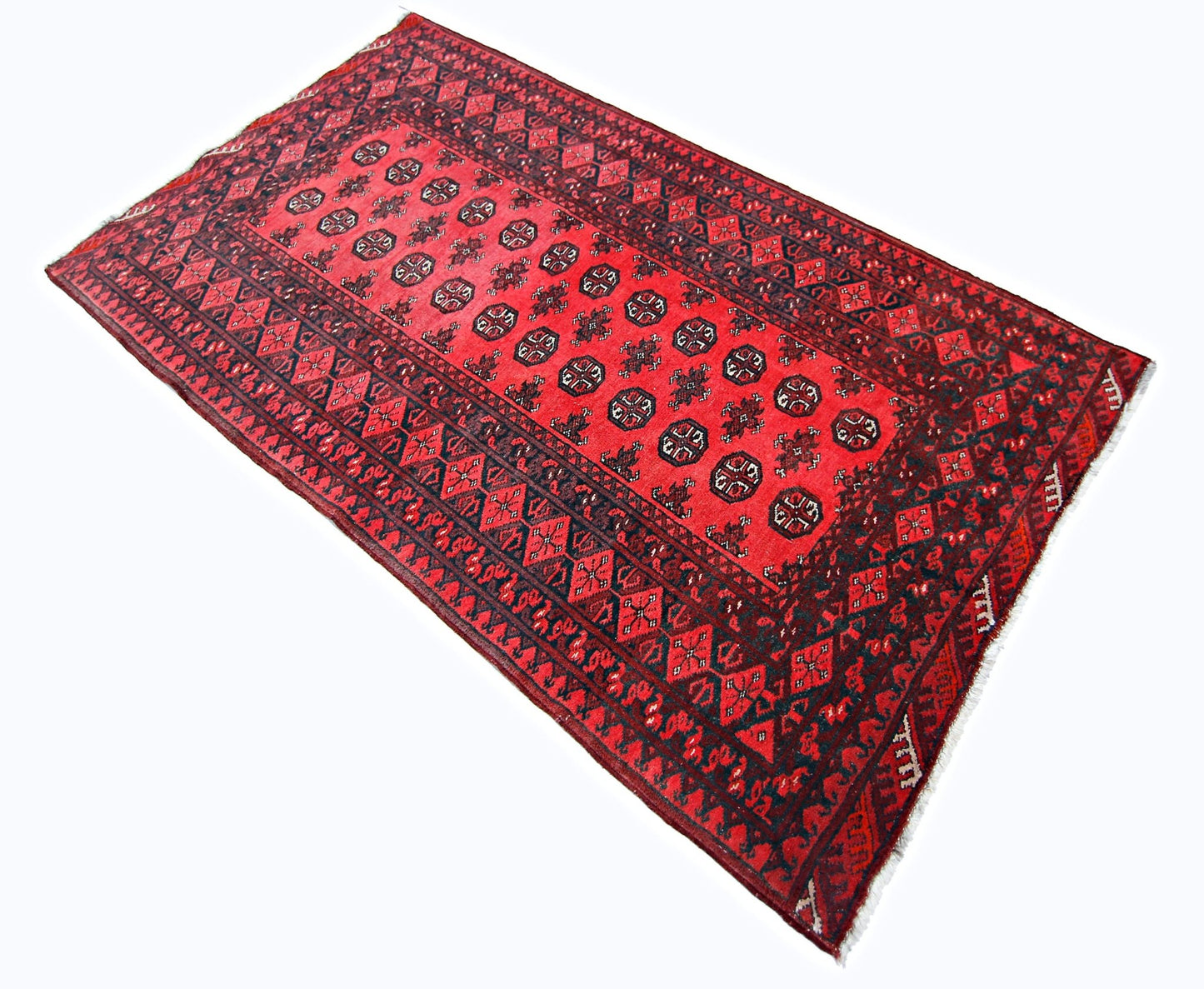 Handmade Vintage Afghan Turkmen Rug | 178 x 101 cm | 5'10" x 3'4" - Najaf Rugs & Textile