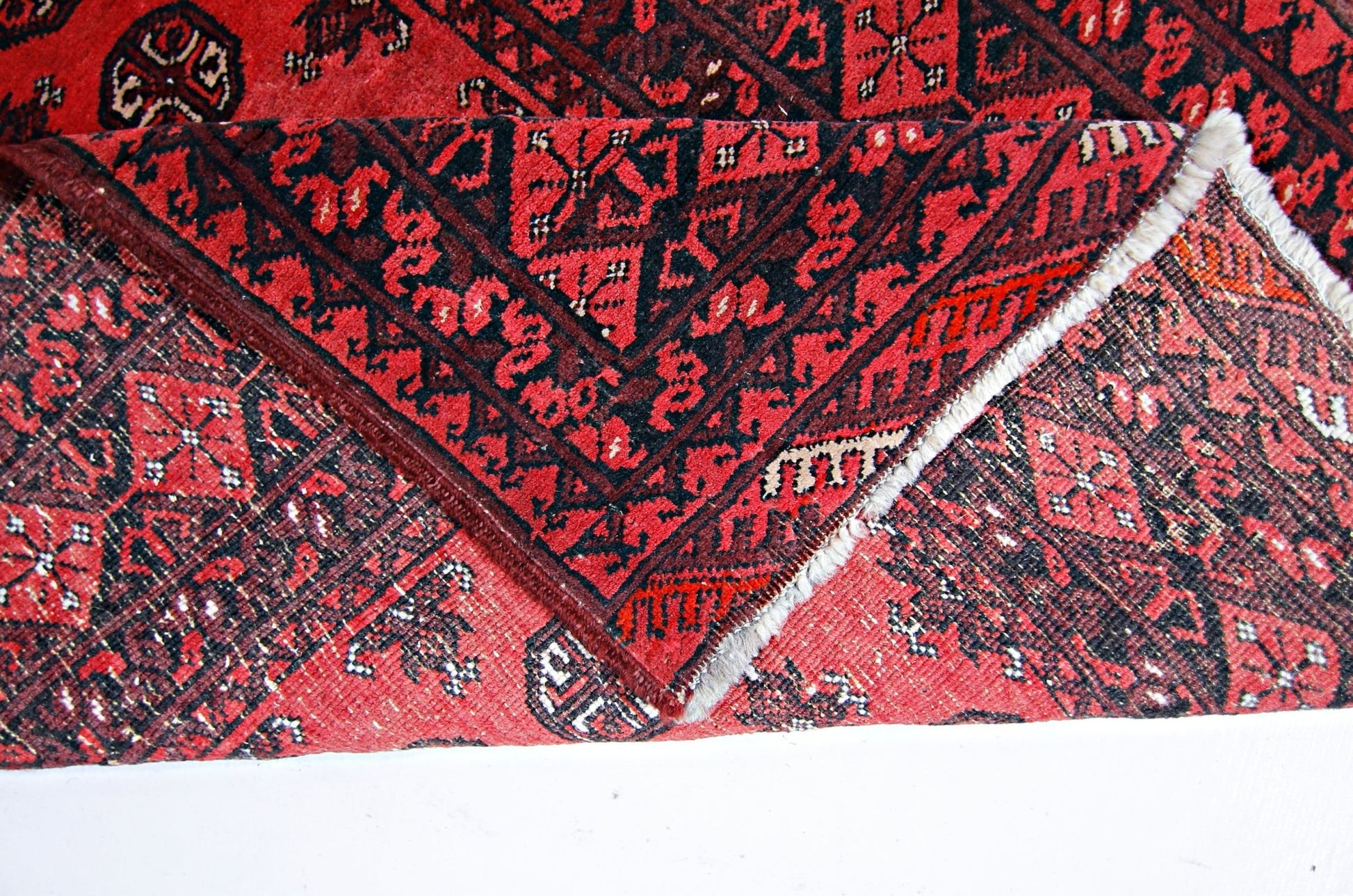 Handmade Vintage Afghan Turkmen Rug | 178 x 101 cm | 5'10" x 3'4" - Najaf Rugs & Textile
