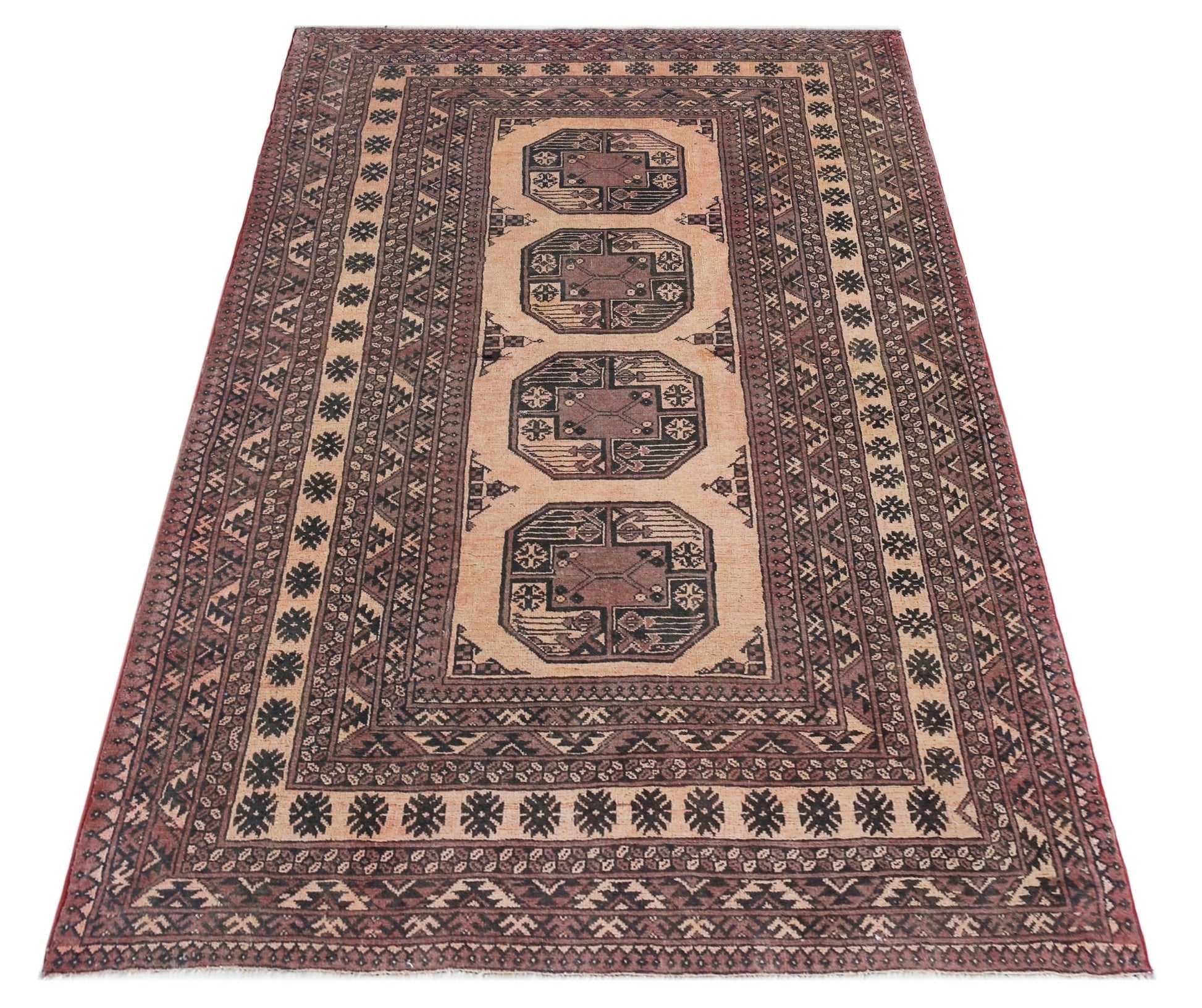 Handmade Afghan Turkmen Rug | 181 x 114 cm | 5'11" x 3'9" - Najaf Rugs & Textile