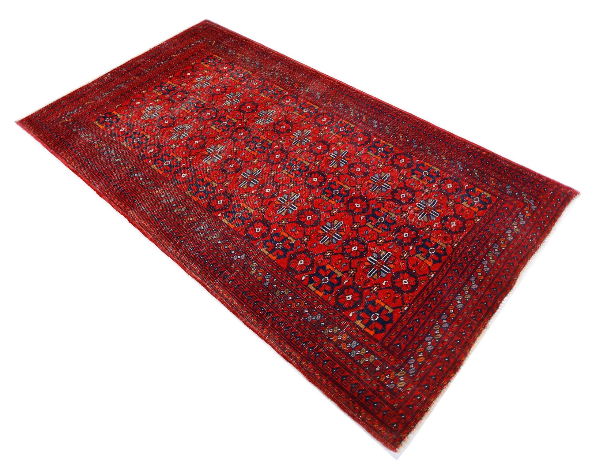 Handmade Afghan Turkmen Rug | 196 x 103 cm | 6'5" x 3'4" - Najaf Rugs & Textile