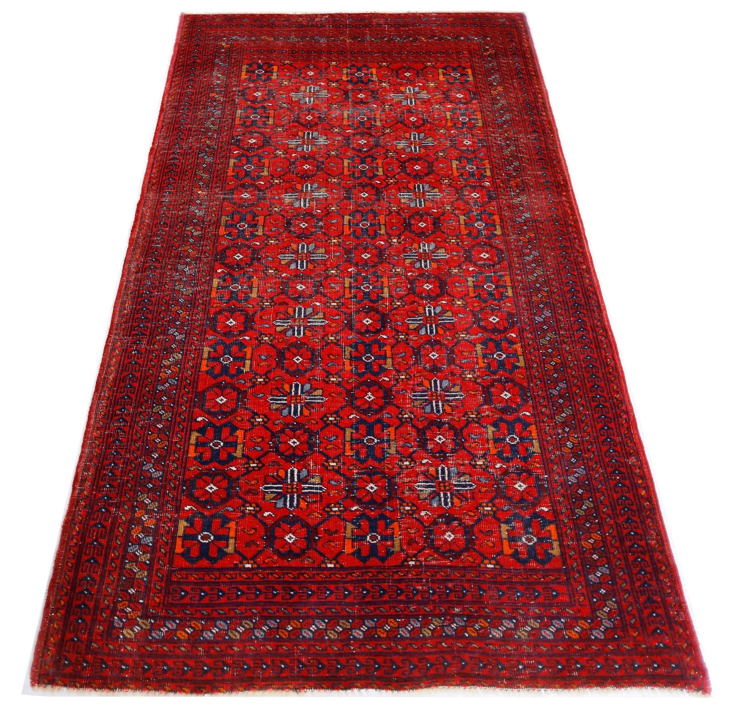 Handmade Afghan Turkmen Rug | 196 x 103 cm | 6'5" x 3'4" - Najaf Rugs & Textile