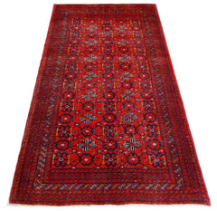 Handmade Afghan Turkmen Rug | 196 x 103 cm | 6'5" x 3'4" - Najaf Rugs & Textile