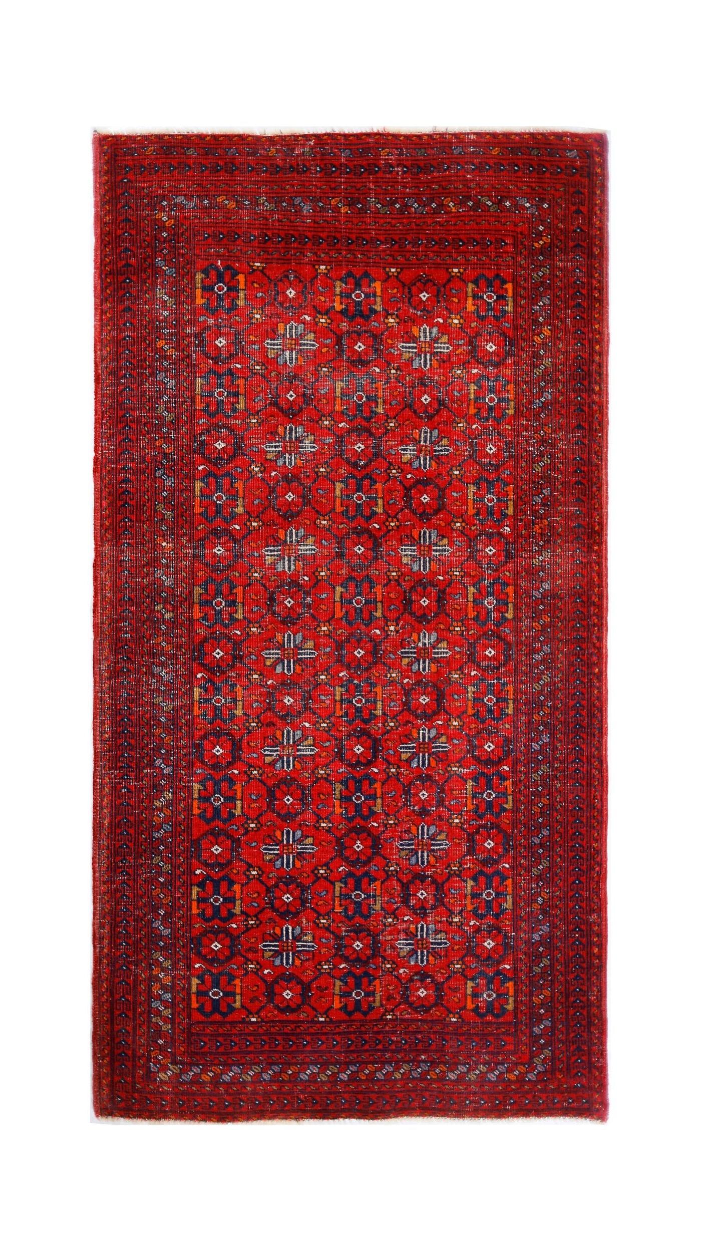 Handmade Afghan Turkmen Rug | 196 x 103 cm | 6'5" x 3'4" - Najaf Rugs & Textile