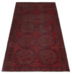 Handmade Vintage Afghan Turkmen Rug | 206 x 114 cm | 6'9" x 3'9" - Najaf Rugs & Textile