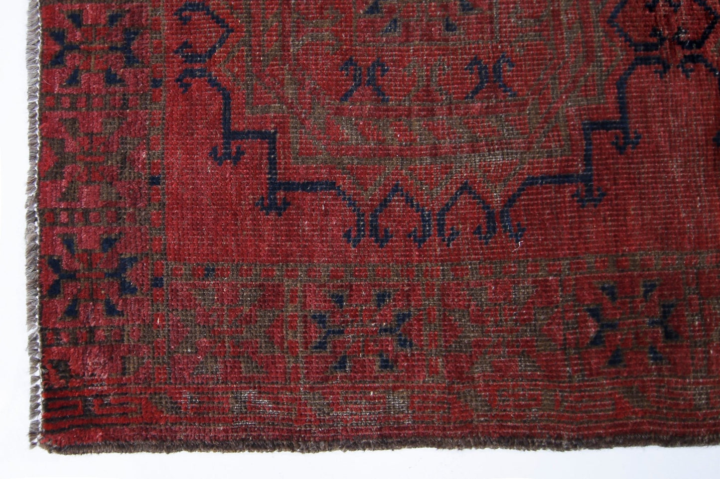 Handmade Vintage Afghan Turkmen Rug | 206 x 114 cm | 6'9" x 3'9" - Najaf Rugs & Textile