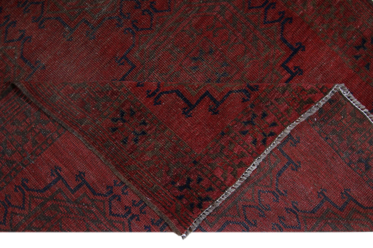 Handmade Vintage Afghan Turkmen Rug | 206 x 114 cm | 6'9" x 3'9" - Najaf Rugs & Textile