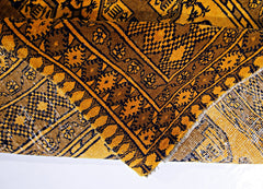 Handmade Vintage Afghan Turkmen Rug | 221 x 144 cm | 7'3" x 4'9" - Najaf Rugs & Textile