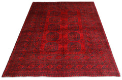 Handmade Vintage Afghan Turkmen Rug | 224 x 170 cm | 7'4" x 5'7" - Najaf Rugs & Textile