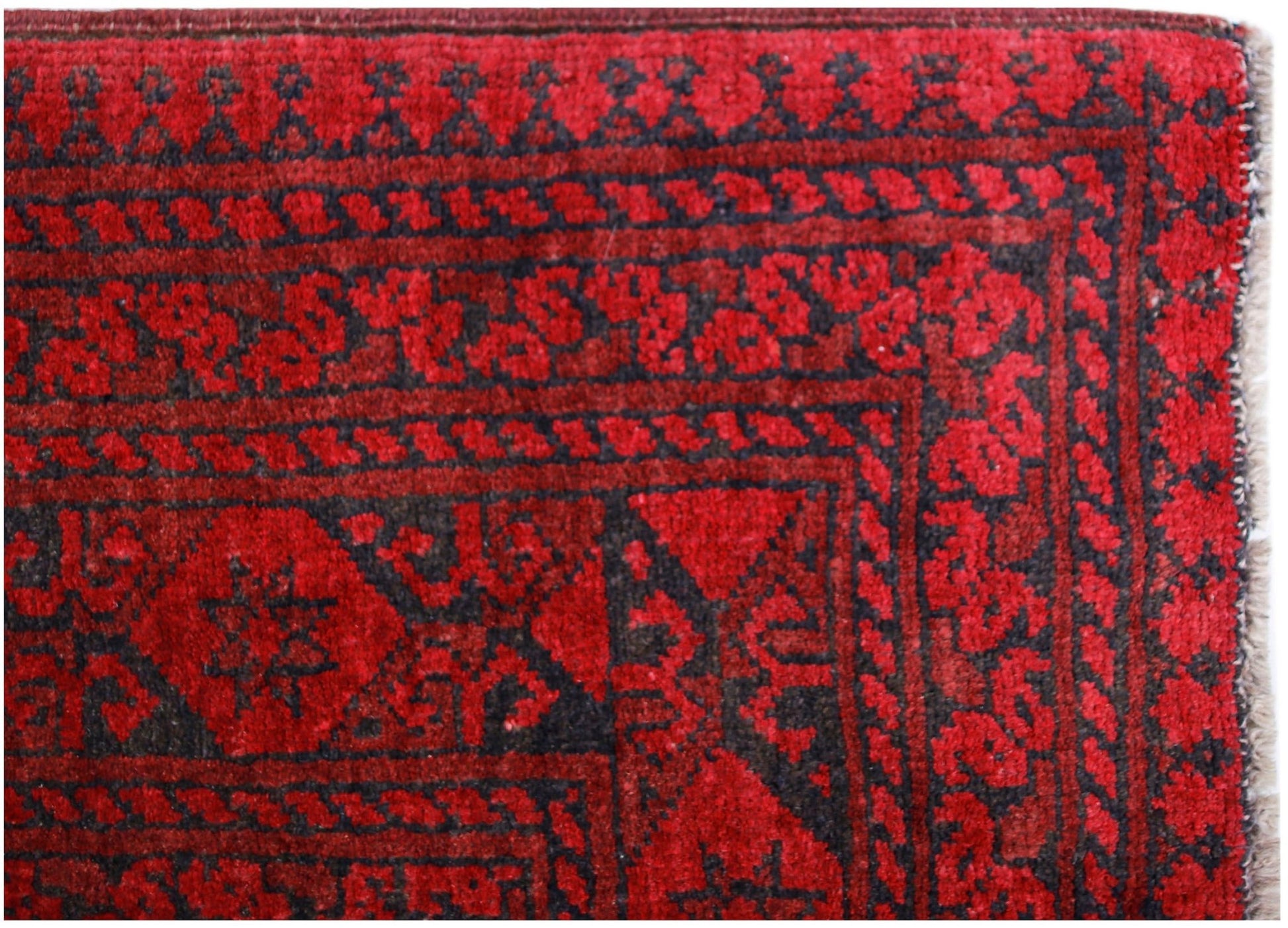 Handmade Vintage Afghan Turkmen Rug | 224 x 170 cm | 7'4" x 5'7" - Najaf Rugs & Textile