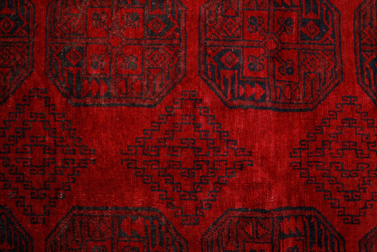 Handmade Vintage Afghan Turkmen Rug | 224 x 170 cm | 7'4" x 5'7" - Najaf Rugs & Textile