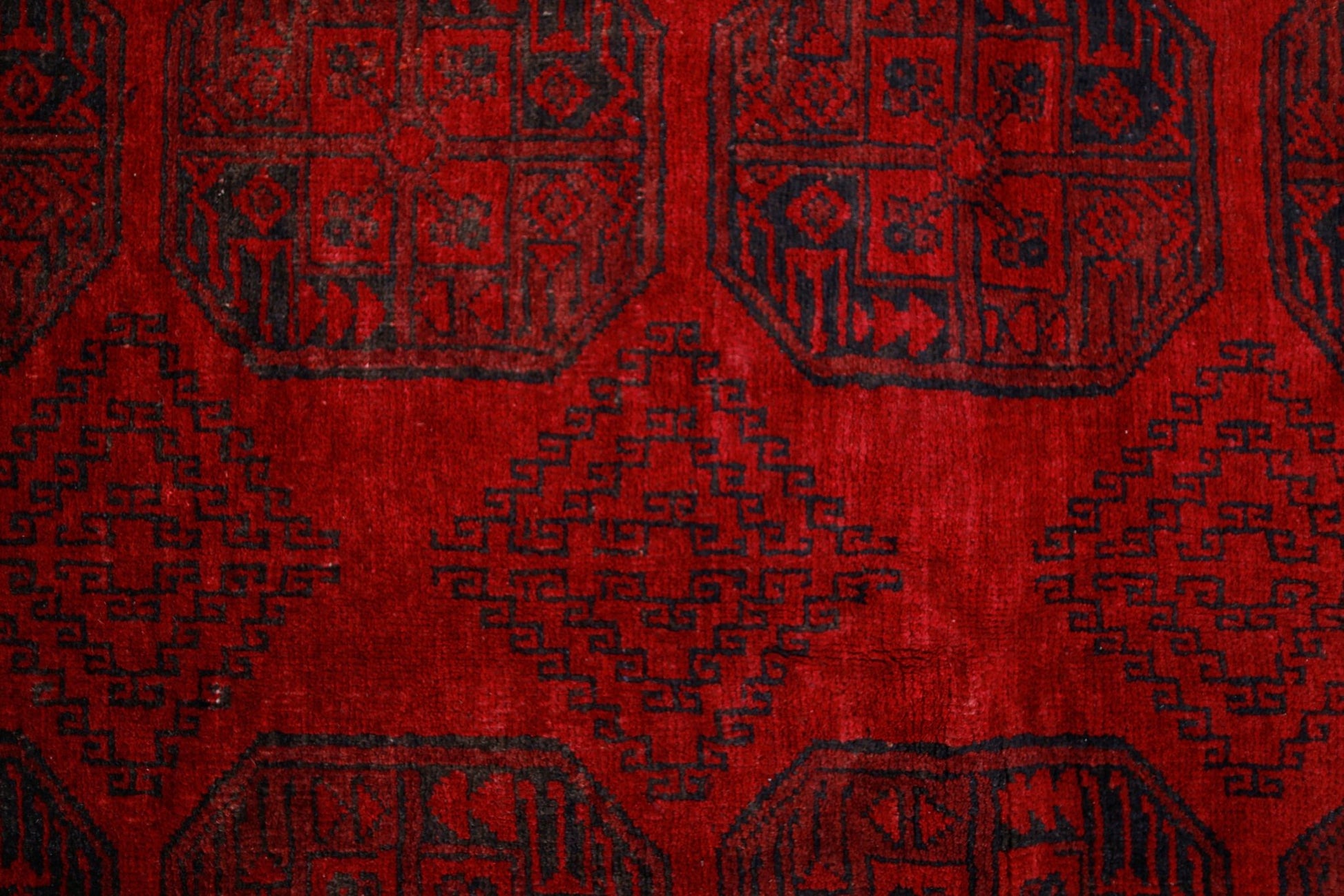 Handmade Vintage Afghan Turkmen Rug | 224 x 170 cm | 7'4" x 5'7" - Najaf Rugs & Textile