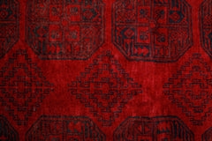 Handmade Vintage Afghan Turkmen Rug | 224 x 170 cm | 7'4" x 5'7" - Najaf Rugs & Textile
