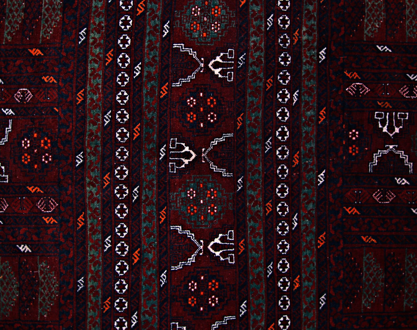 Handmade Vintage Afghan Turkmen Rug | 243 x 173 cm | 7'11" x 5'8" - Najaf Rugs & Textile