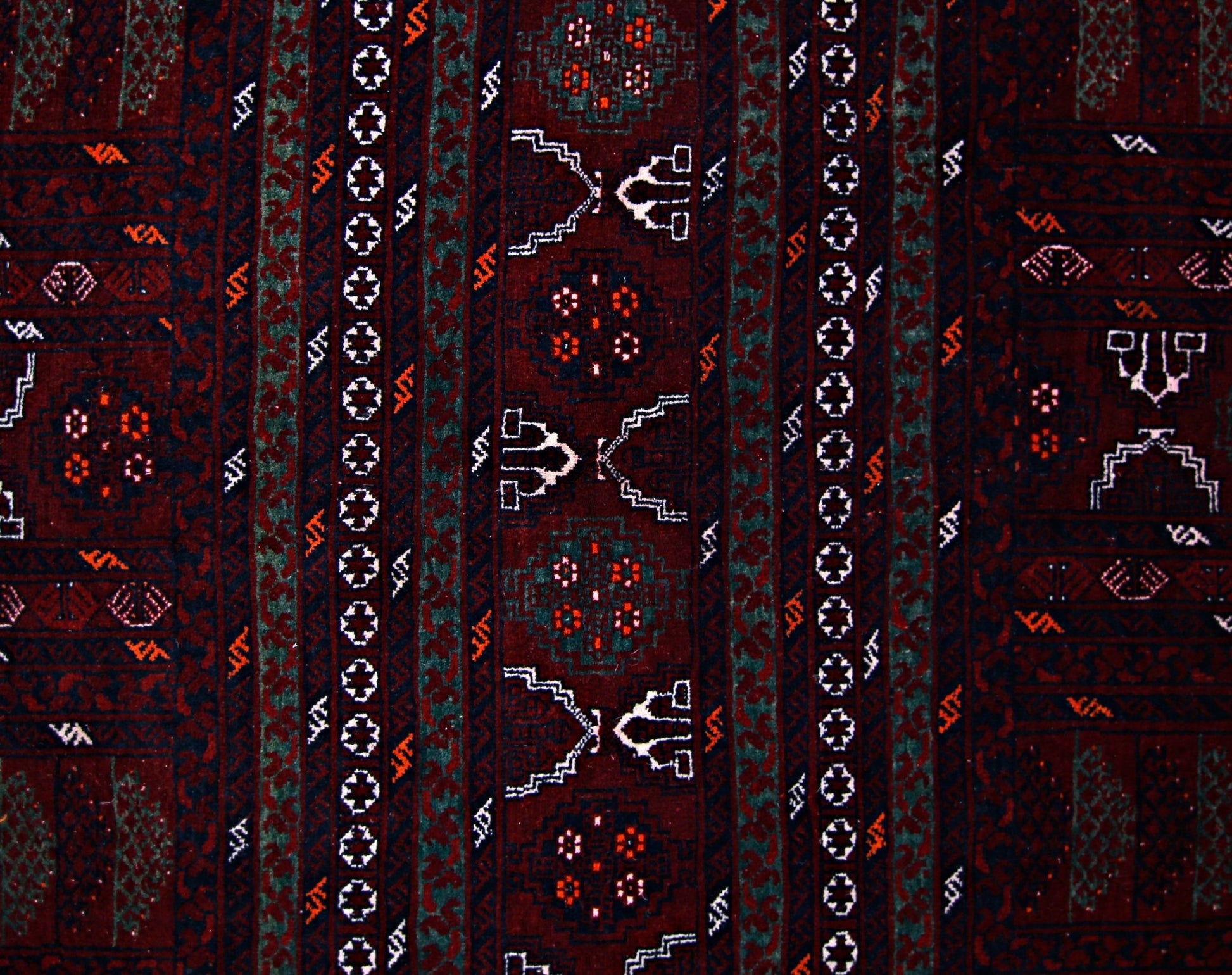 Handmade Vintage Afghan Turkmen Rug | 243 x 173 cm | 7'11" x 5'8" - Najaf Rugs & Textile