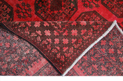 Handmade Vintage Afghan Turkmen Rug | 262 x 203 cm | 8'7" x 6'8" - Najaf Rugs & Textile