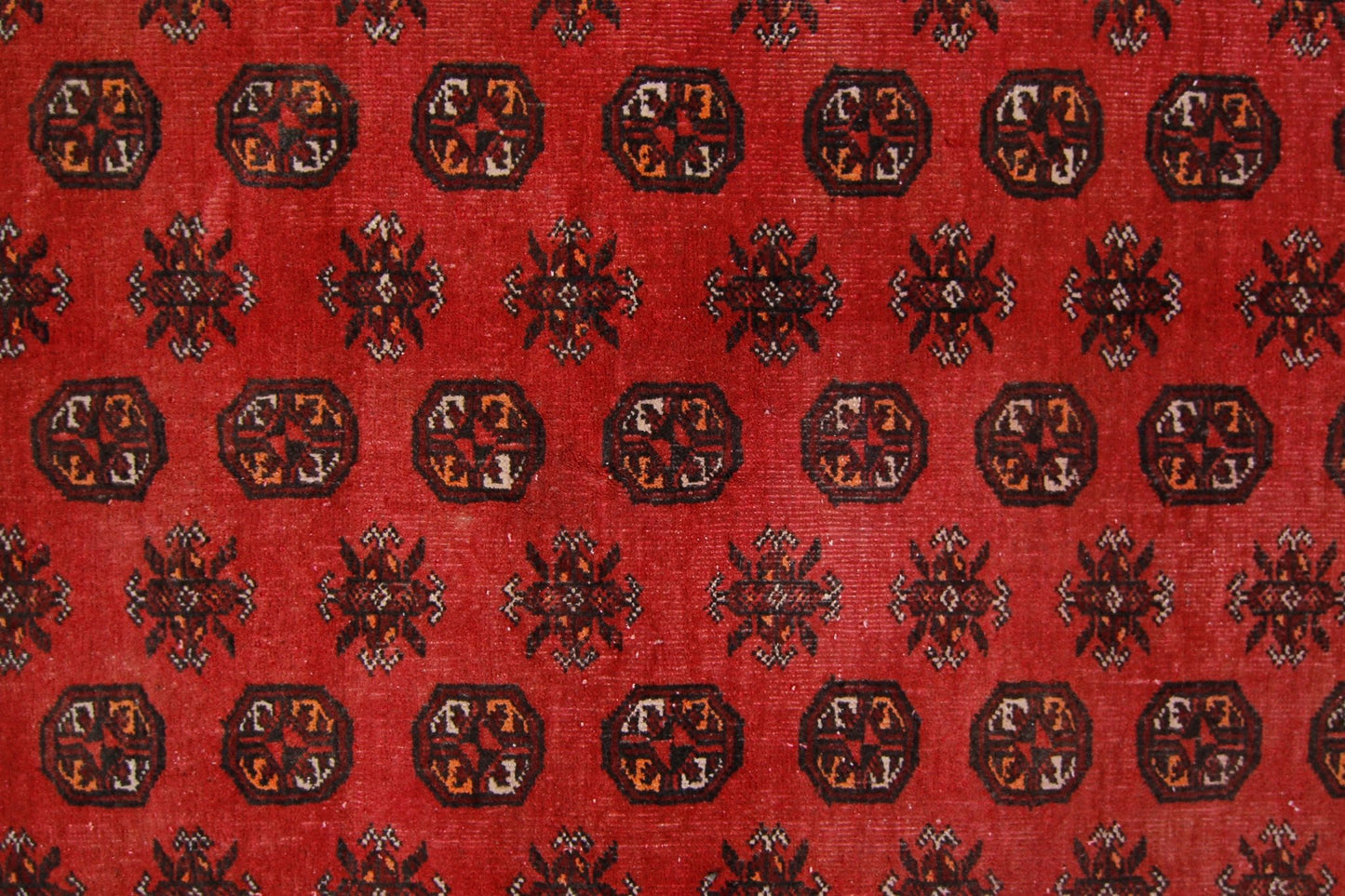 Handmade Vintage Afghan Turkmen Rug | 272 x 200 cm | 8'11" x 6'7" - Najaf Rugs & Textile