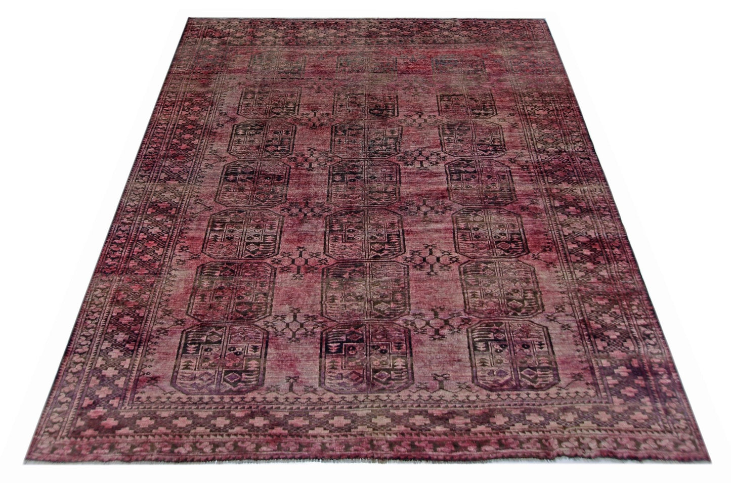 Handmade Vintage Afghan Turkmen Rug | 297 x 234 cm | 9'9" x 7'8" - Najaf Rugs & Textile