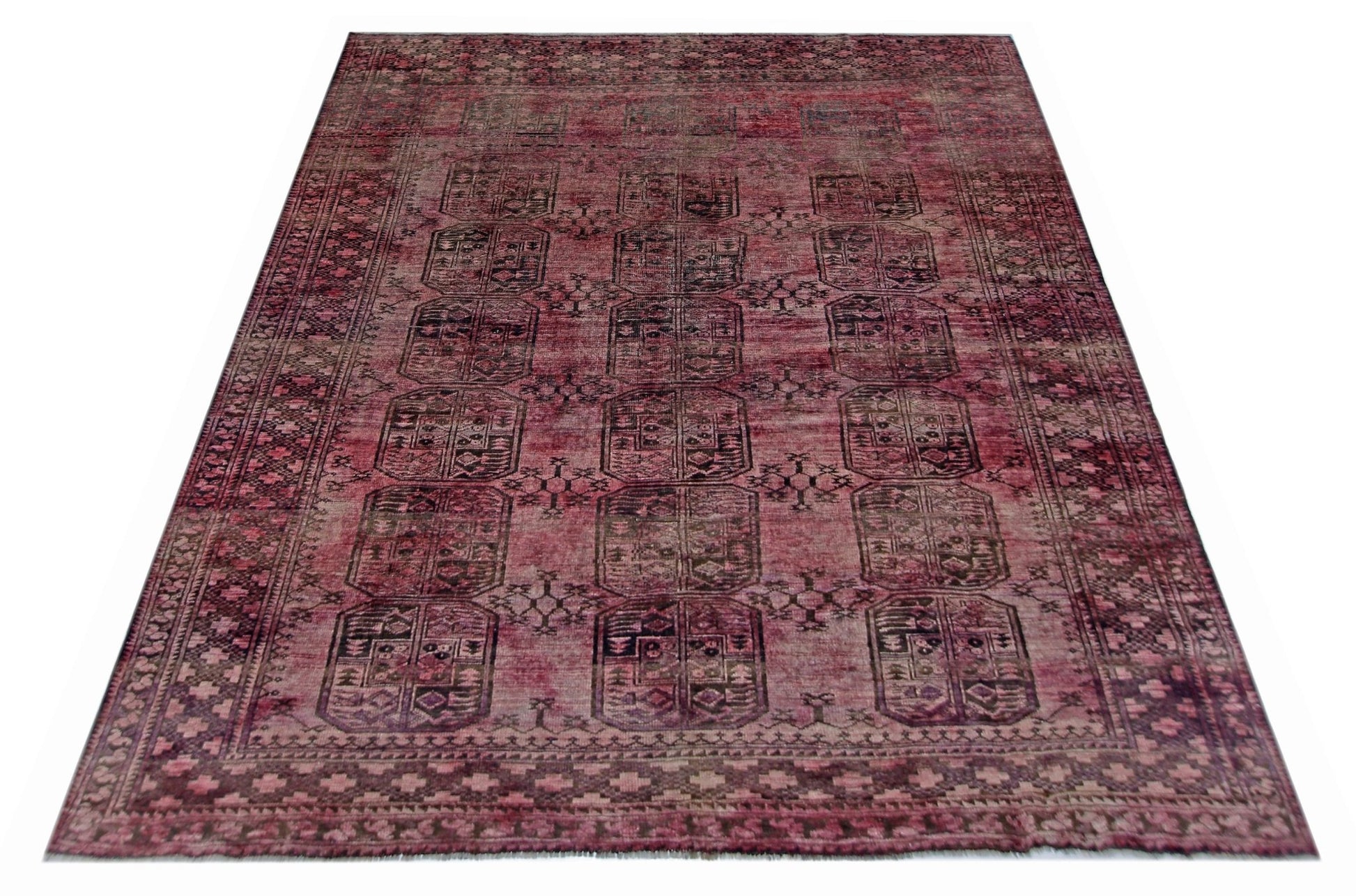 Handmade Vintage Afghan Turkmen Rug | 297 x 234 cm | 9'9" x 7'8" - Najaf Rugs & Textile