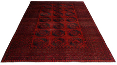 Handmade Vintage Afghan Turkmen Rug | 299 x 234 cm | 9'10" x 7'8" - Najaf Rugs & Textile