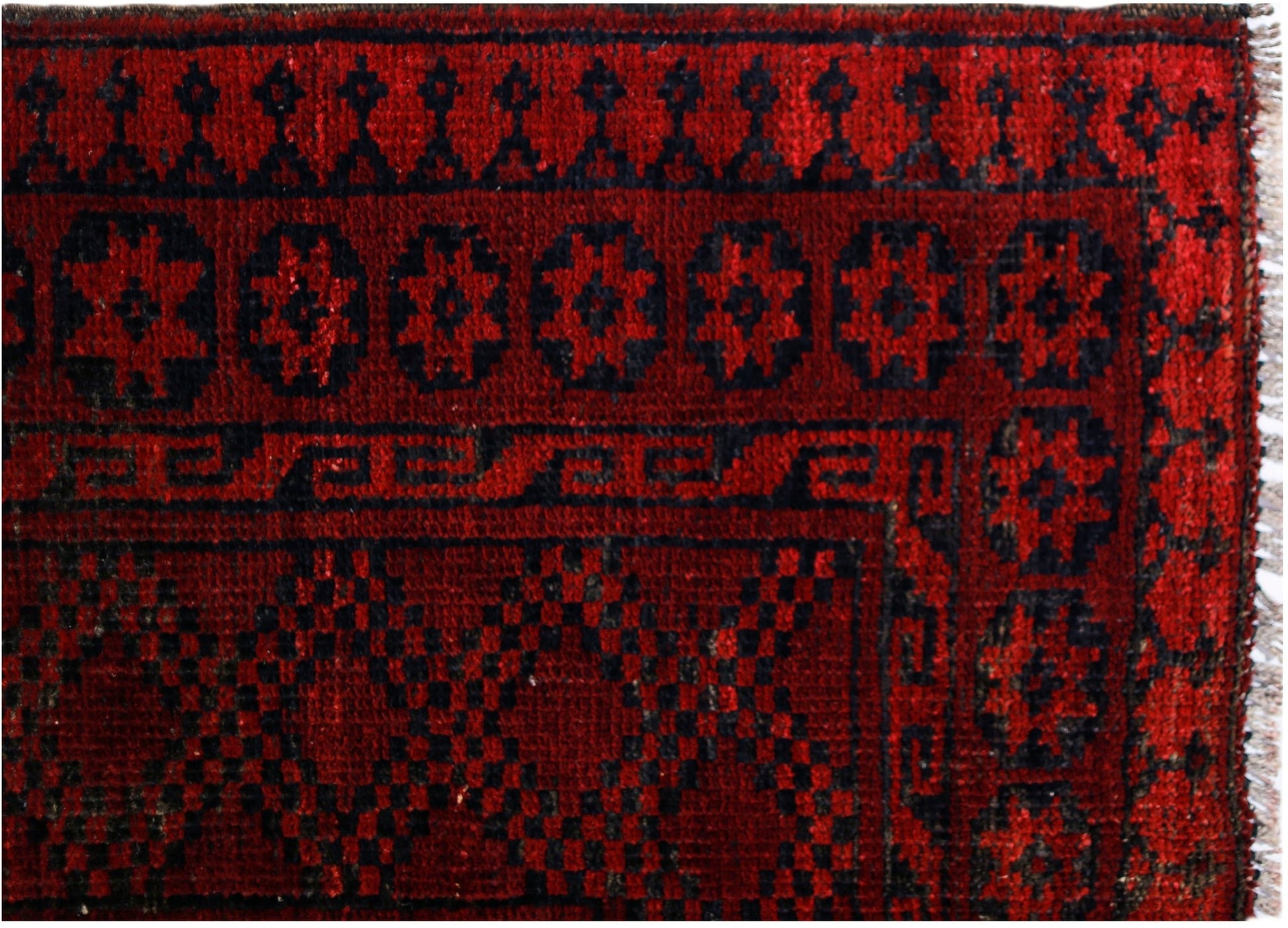 Handmade Vintage Afghan Turkmen Rug | 299 x 234 cm | 9'10" x 7'8" - Najaf Rugs & Textile