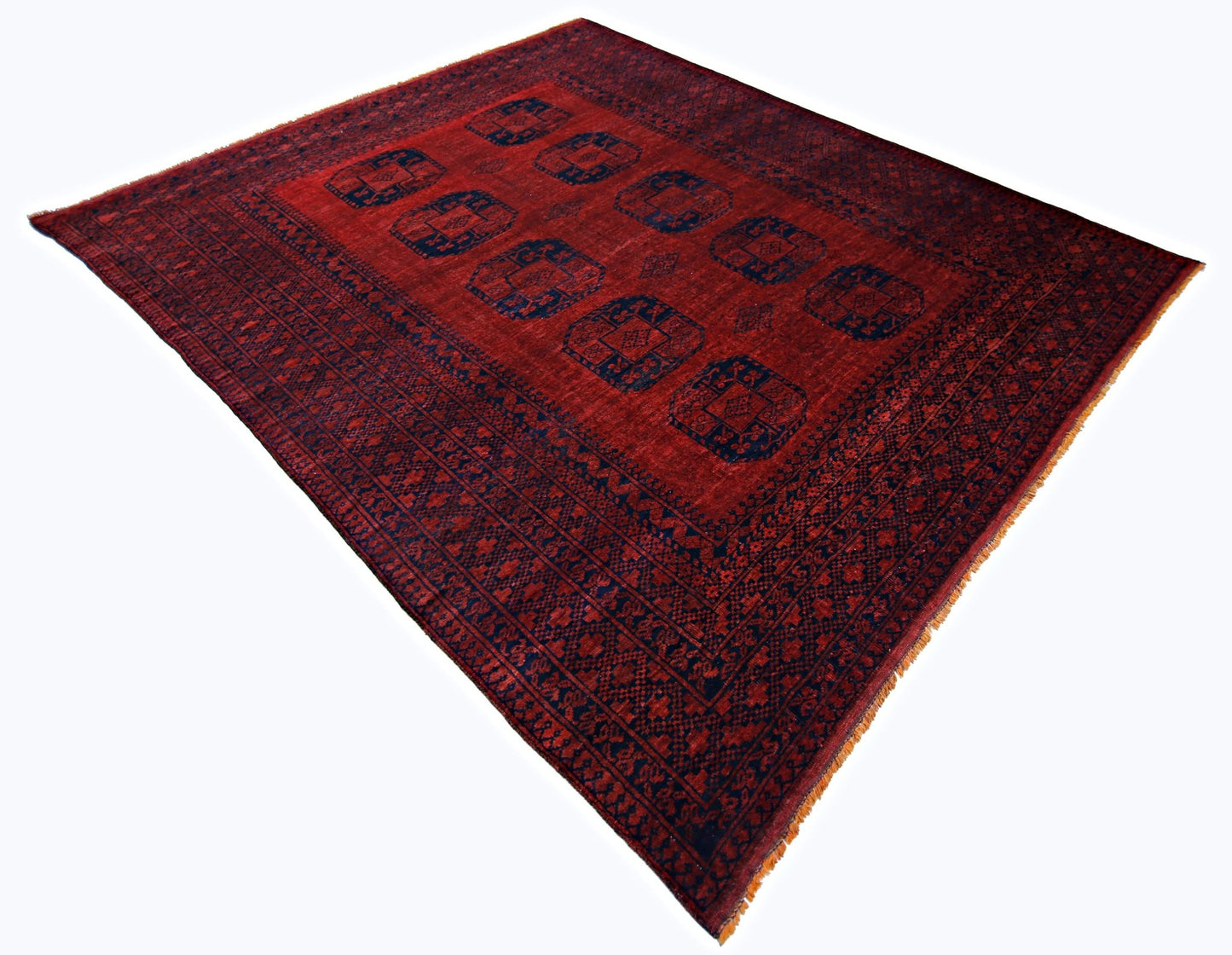 Handmade Vintage Afghan Turkmen Rug | 318 x 254 cm | 10'5" x 8'4" - Najaf Rugs & Textile