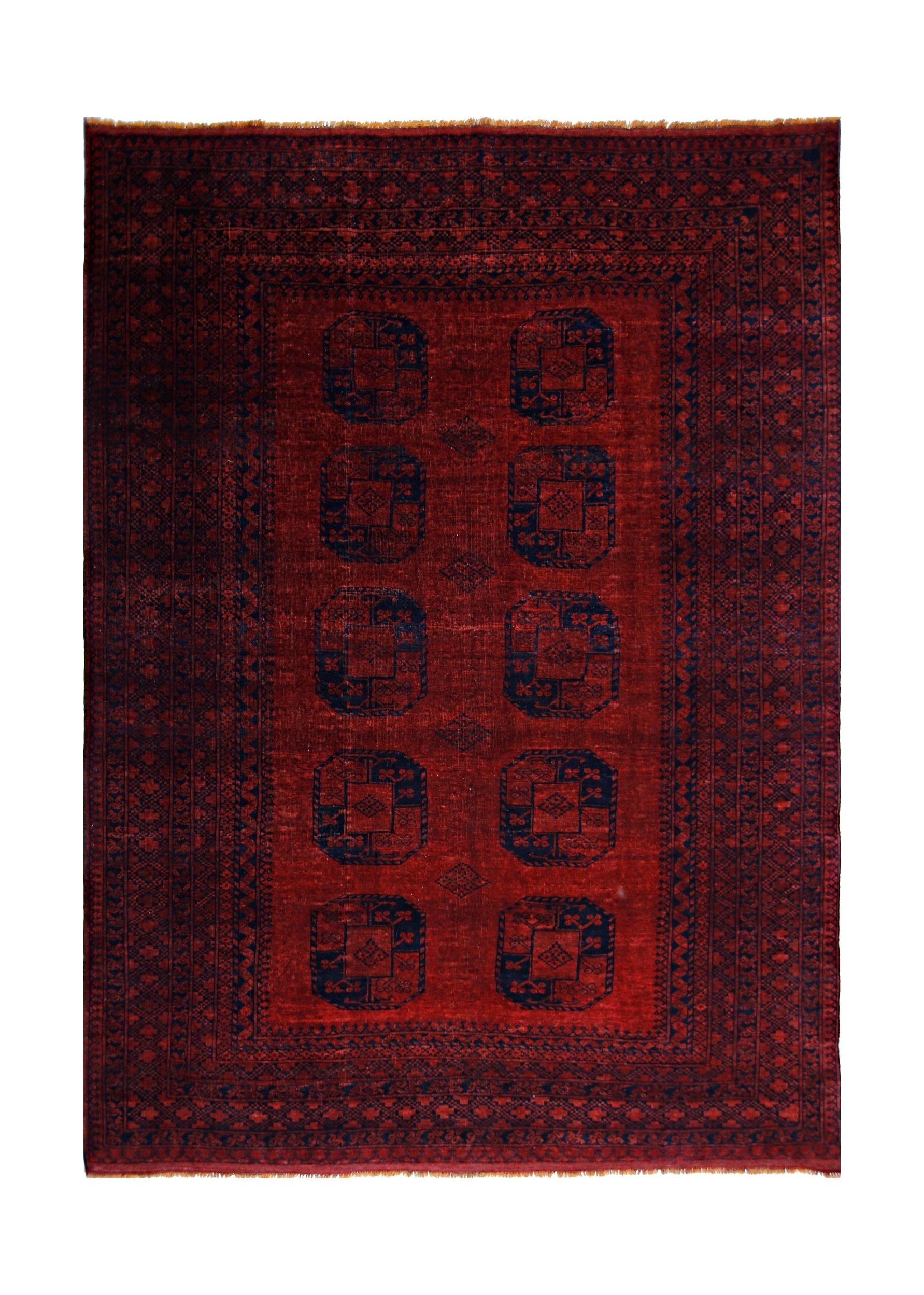 Handmade Vintage Afghan Turkmen Rug | 318 x 254 cm | 10'5" x 8'4" - Najaf Rugs & Textile