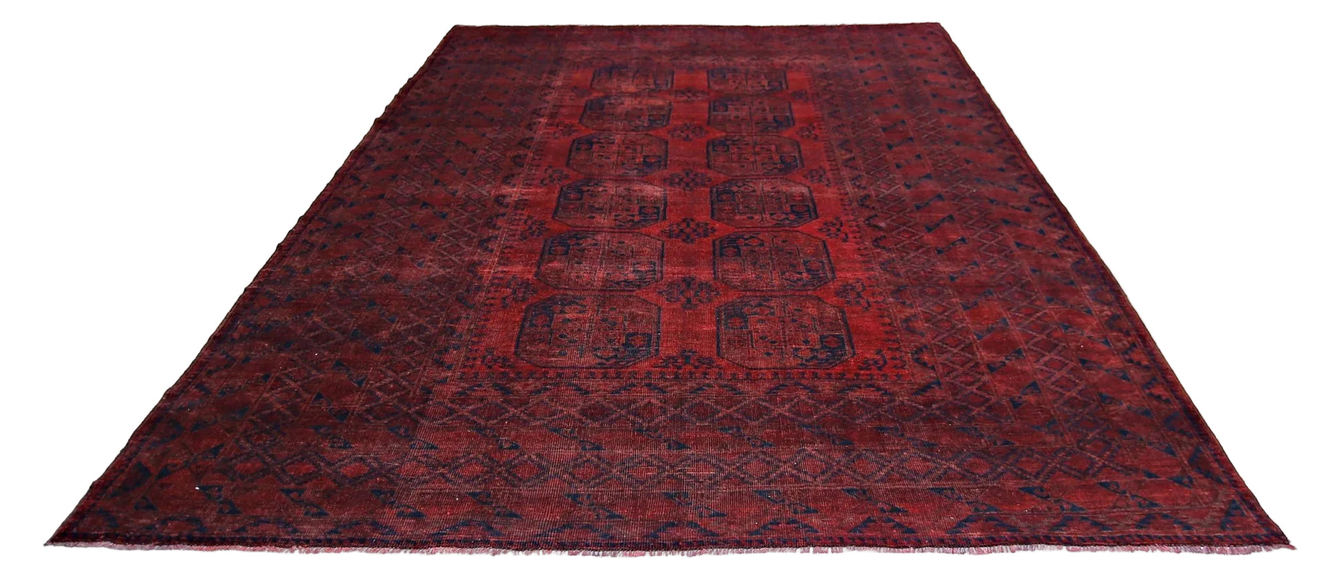 Handmade Vintage Afghan Turkmen Rug | 322 x 244 cm | 10'7" x 8' - Najaf Rugs & Textile