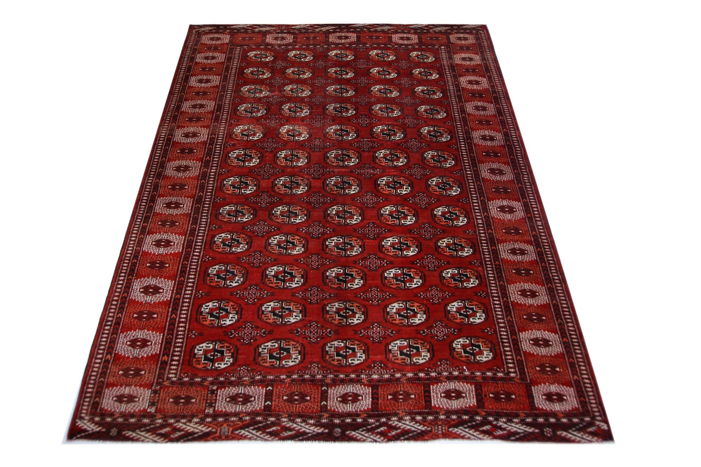 Handmade Vintage Afghan Bokhara Rug | 335 x 215 cm | 11' x 7'1" - Najaf Rugs & Textile