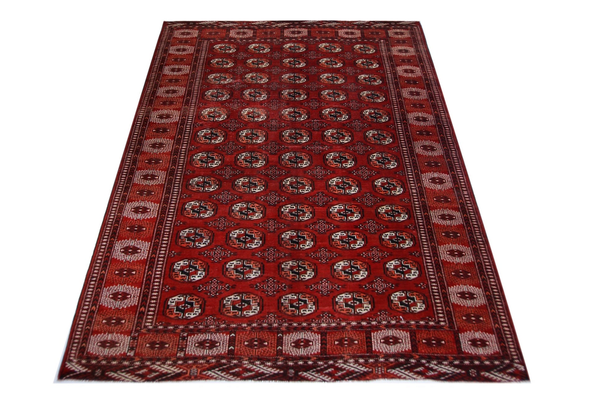 Handmade Vintage Afghan Bokhara Rug | 335 x 215 cm | 11' x 7'1" - Najaf Rugs & Textile