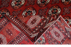 Handmade Vintage Afghan Bokhara Rug | 335 x 215 cm | 11' x 7'1" - Najaf Rugs & Textile