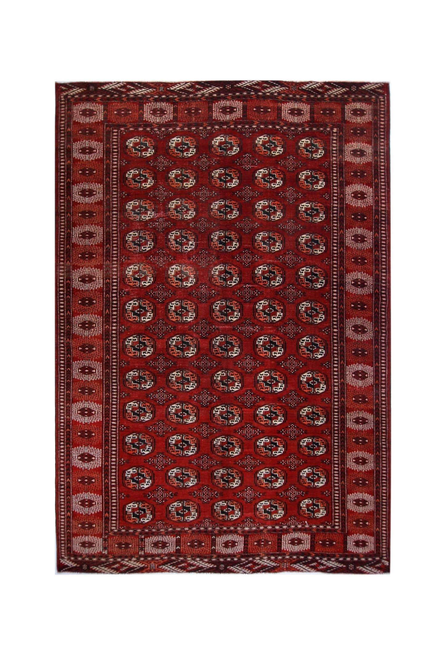 Handmade Vintage Afghan Bokhara Rug | 335 x 215 cm | 11' x 7'1" - Najaf Rugs & Textile