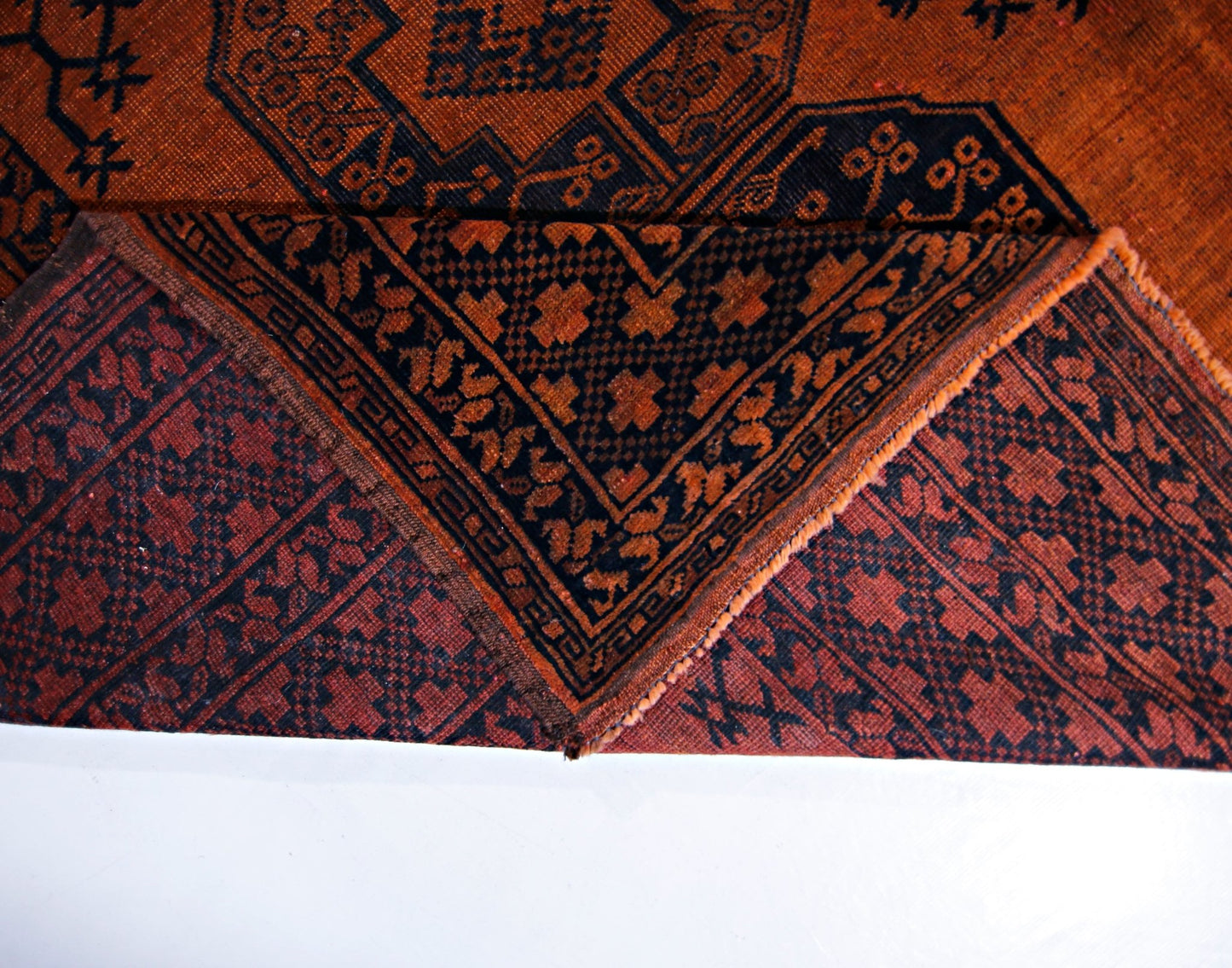 Handmade Vintage Afghan Turkmen Rug | 344 x 361 cm | 11'3" x 8'7" - Najaf Rugs & Textile