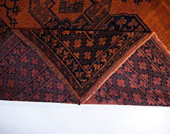 Handmade Vintage Afghan Turkmen Rug | 344 x 361 cm | 11'3" x 8'7" - Najaf Rugs & Textile