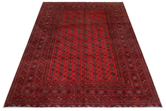 Handmade Vintage Afghan Turkmen Rug | 345 x 251 cm | 11'4" x 8'3" - Najaf Rugs & Textile
