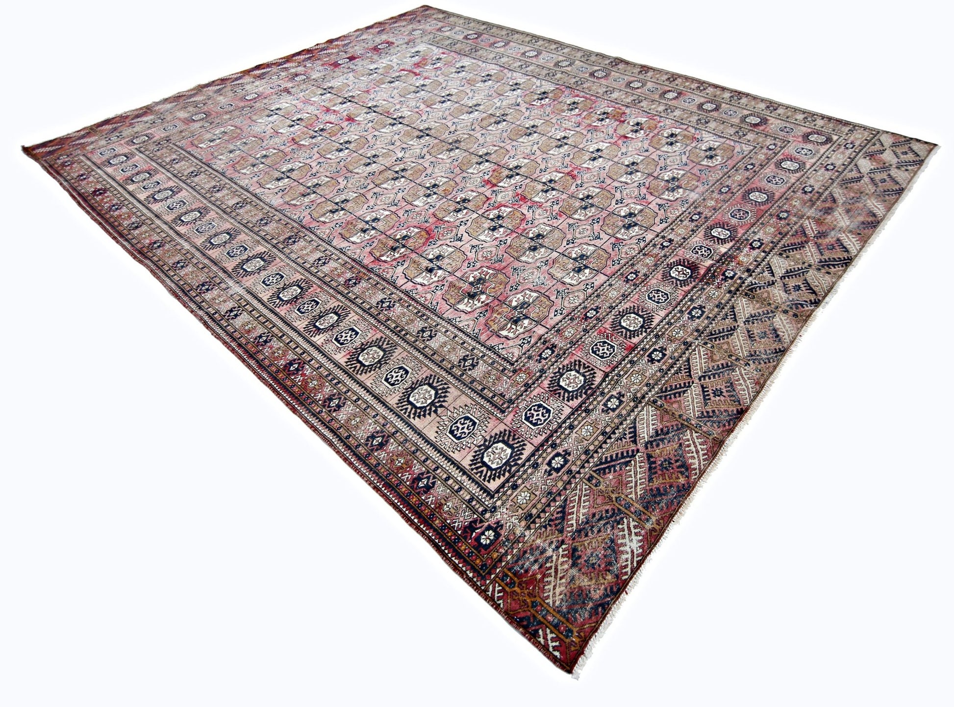 Handmade Afghan Turkmen Bokhara Rug | 347 x 276 cm | 11'5" x 9' - Najaf Rugs & Textile