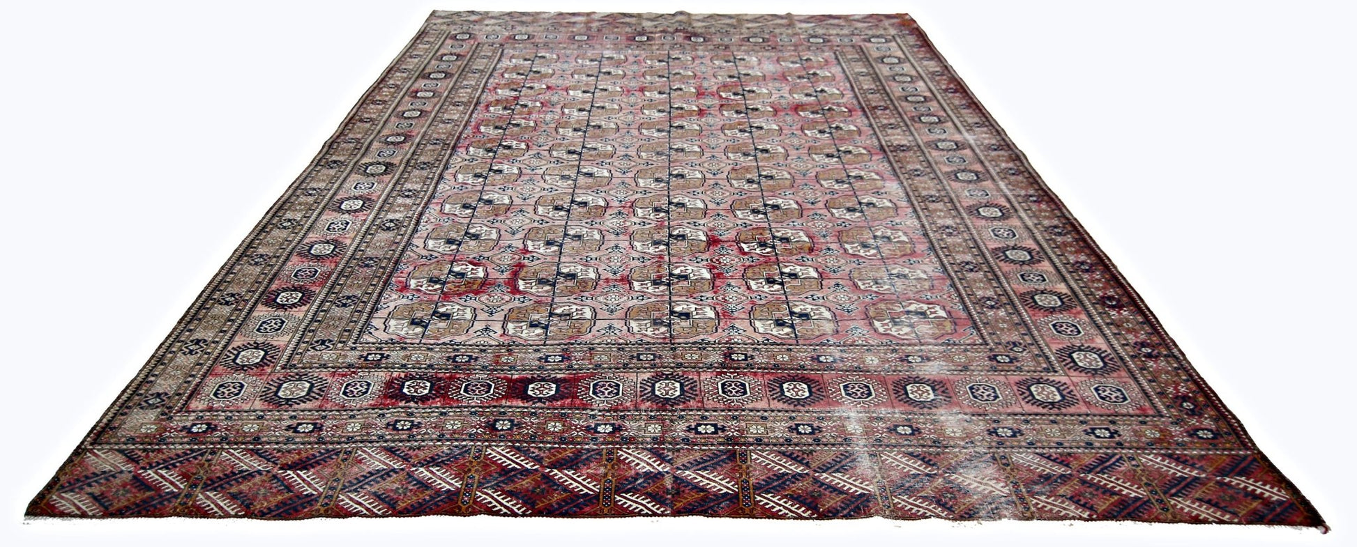 Handmade Afghan Turkmen Bokhara Rug | 347 x 276 cm | 11'5" x 9' - Najaf Rugs & Textile
