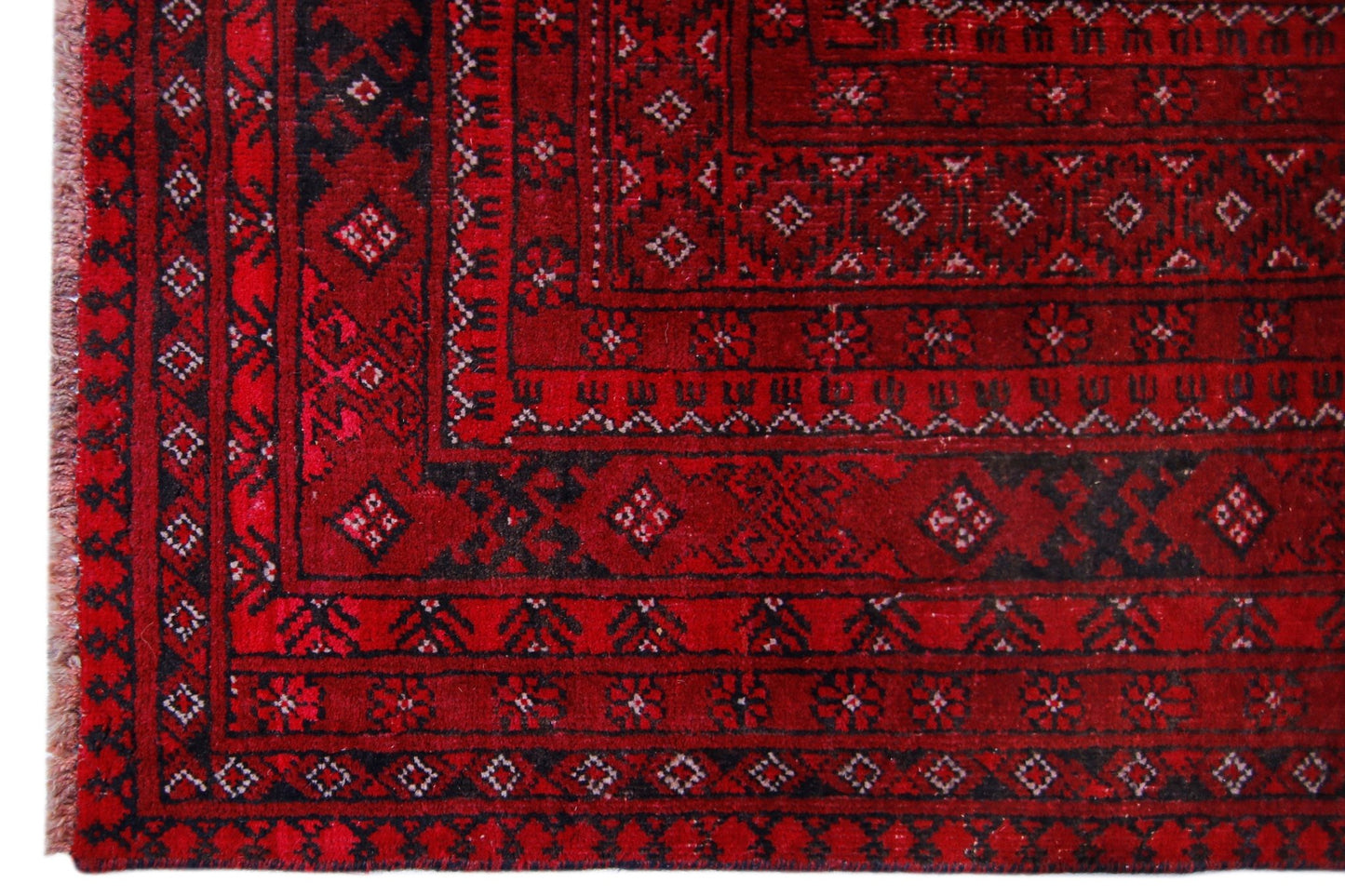 Handmade Vintage Afghan Turkmen Rug | 355 x 242 cm | 11'8" x 7'11" - Najaf Rugs & Textile
