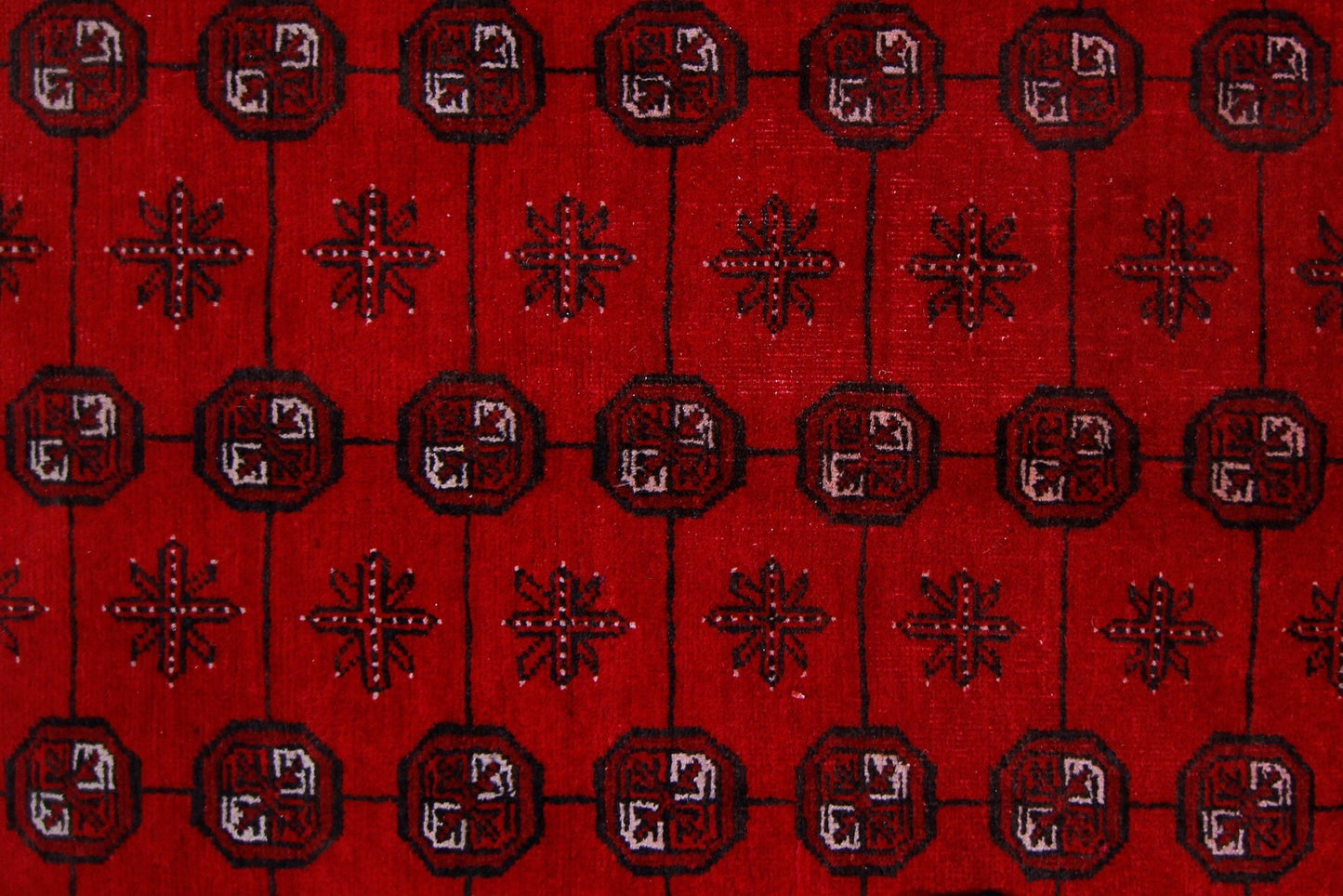 Handmade Vintage Afghan Turkmen Rug | 355 x 242 cm | 11'8" x 7'11" - Najaf Rugs & Textile