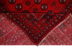 Handmade Vintage Afghan Turkmen Rug | 355 x 242 cm | 11'8" x 7'11" - Najaf Rugs & Textile
