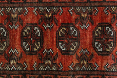 Handmade Vintage Afghan Turkmen Hallway Runner | 134 x 50 cm | 4’5" x 1'8" - Najaf Rugs & Textile