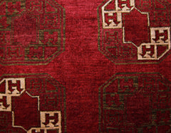 Handmade Vintage Afghan Turkmen Hallway Runner | 241 x 101 cm | 7’11” x 3’4” - Najaf Rugs & Textile