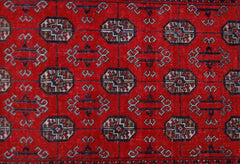 Handmade Vintage Afghan Turkmen Hallway Runner | 271 x 80 cm | 8’11" x 2'7" - Najaf Rugs & Textile