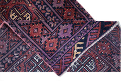 Handmade Vintage Afghan Turkmen Hallway Runner | 291 x 78 cm | 9’6" x 2'7" - Najaf Rugs & Textile
