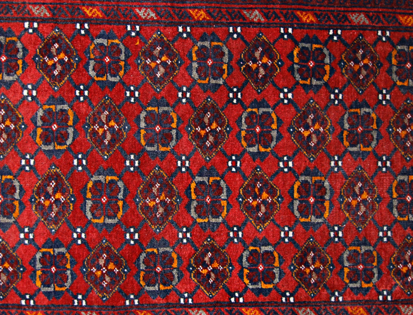 Handmade Vintage Afghan Turkmen Hallway Runner | 293 x 80 cm | 9’7” x 2’7” - Najaf Rugs & Textile