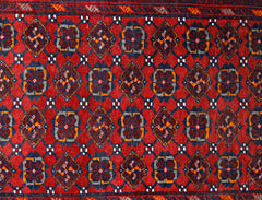 Handmade Vintage Afghan Turkmen Hallway Runner | 293 x 80 cm | 9’7” x 2’7” - Najaf Rugs & Textile