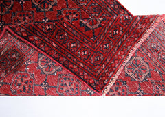 Handmade Vintage Afghan Turkmen Hallway Runner | 364 x 73 cm | 11’11” x 2’5” - Najaf Rugs & Textile