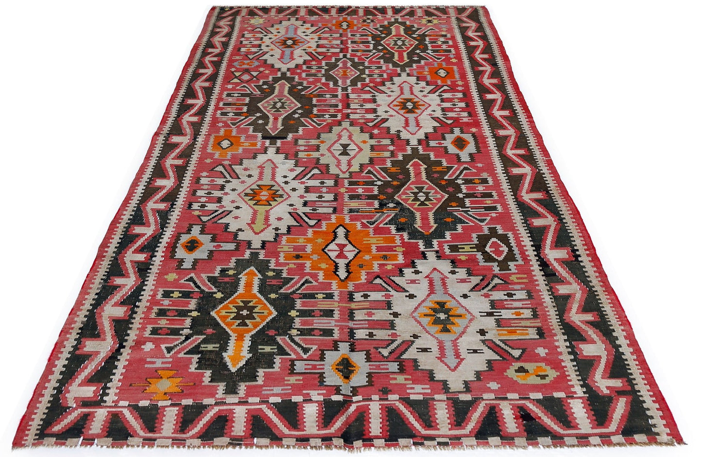 Handmade Vintage Caucasian Kilim | 270 x 130 cm | 8'10" x 4'3" - Najaf Rugs & Textile