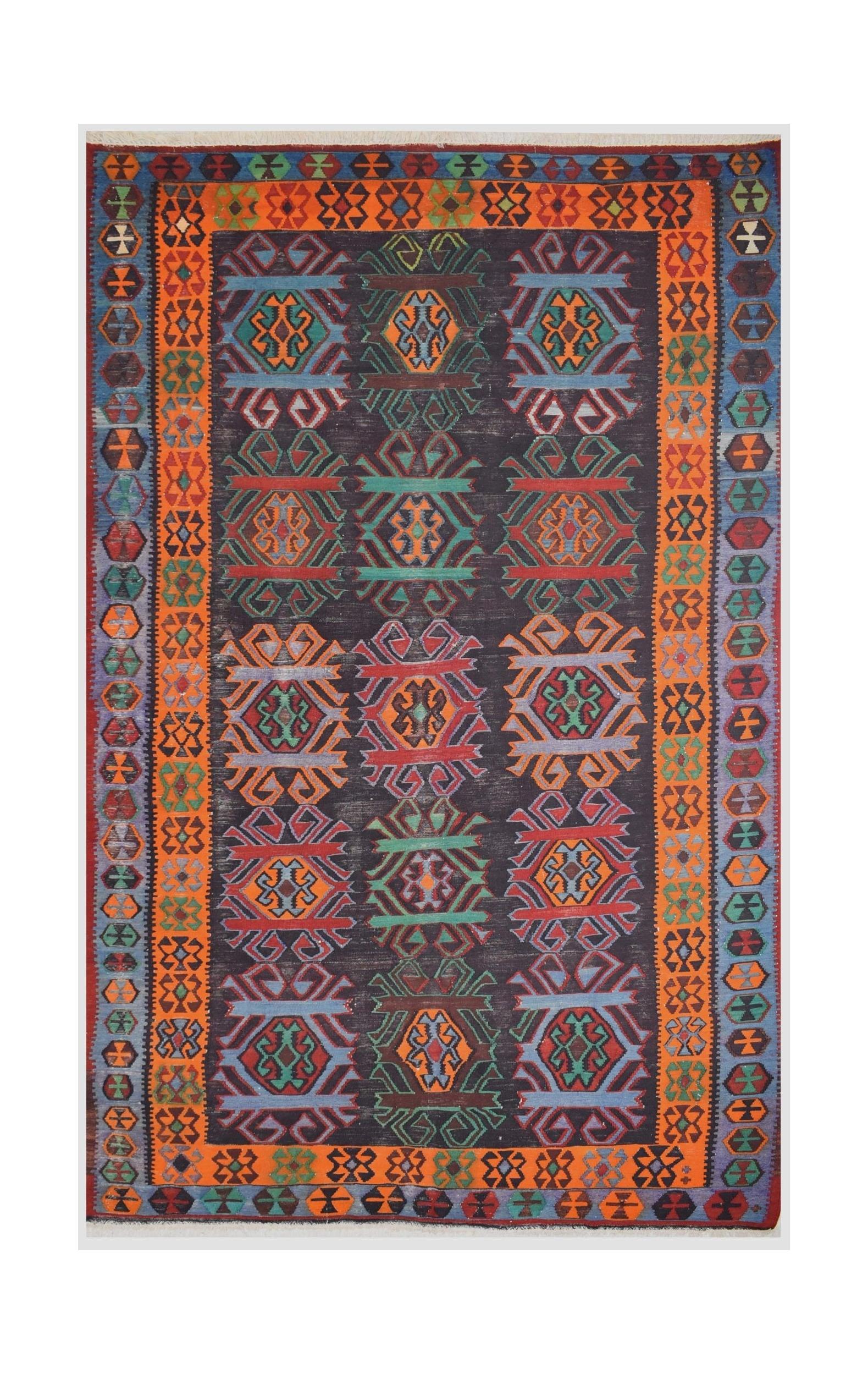 Vintage Caucasian Karabagh Kilim