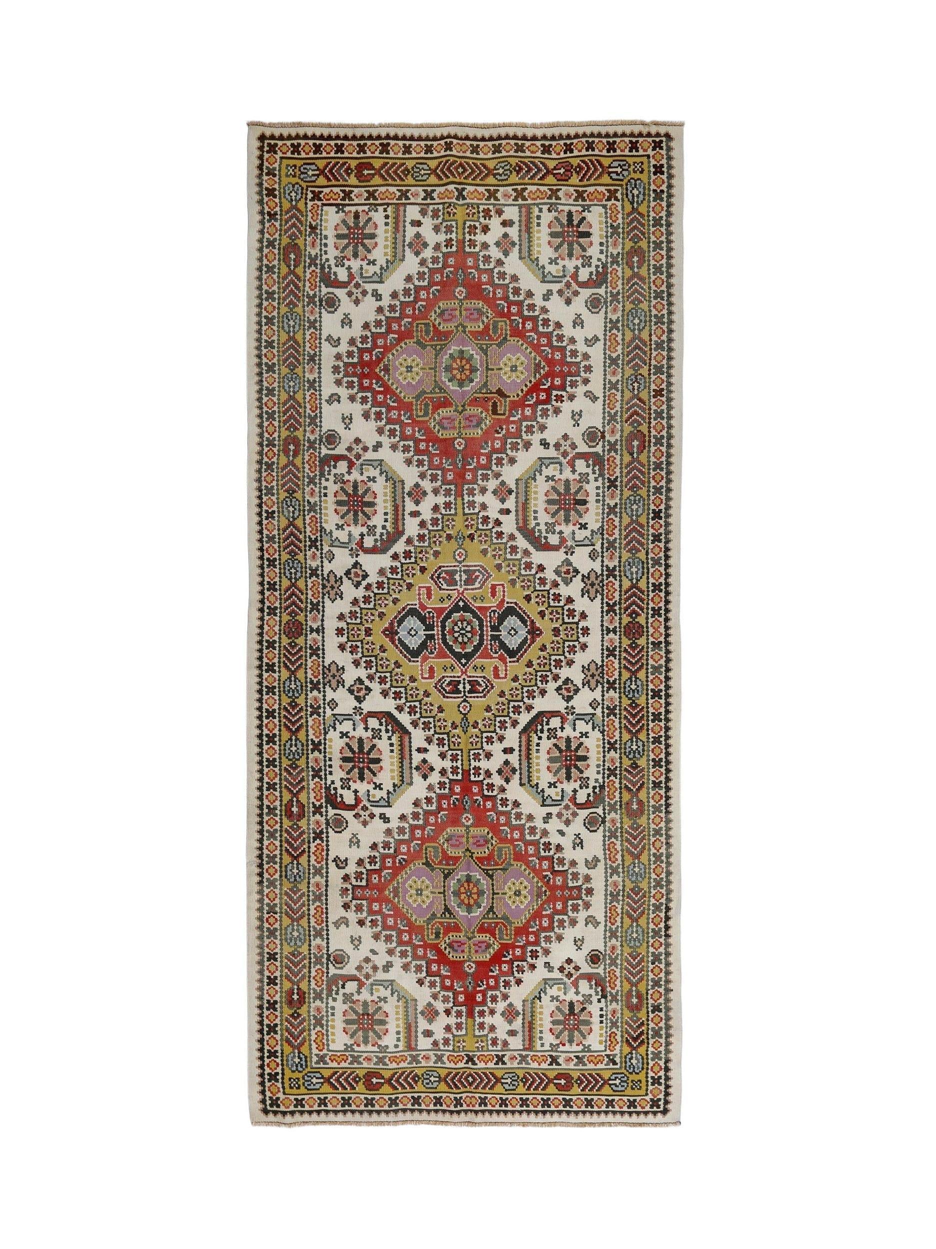 Vintage Caucasian Karabagh Kilim Runner
