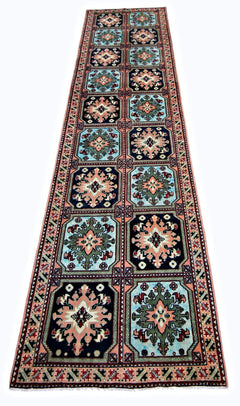 Handmade Vintage Persian Hallway Runner | 316 x 89 cm | 10'5" x 2'11" - Najaf Rugs & Textile